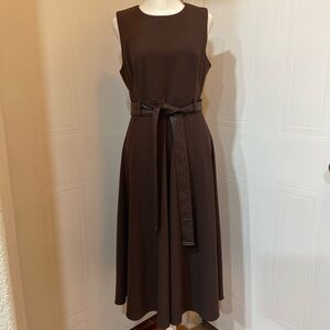 Andrew Marc Elegant woman Brown midi Sleeveless Dress size 8